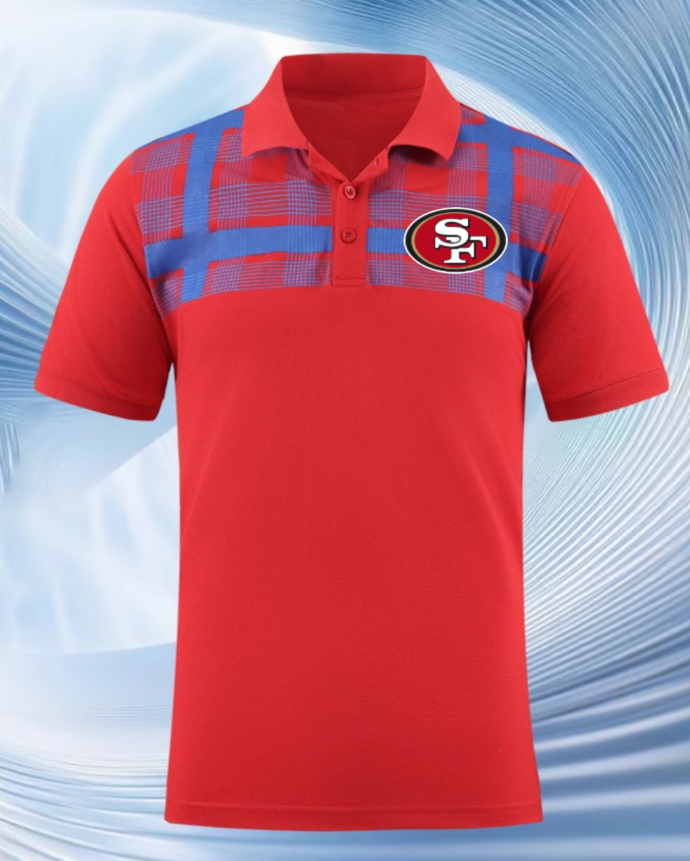 San Francisco 49ers red Men 2025 NFL polo T shirt